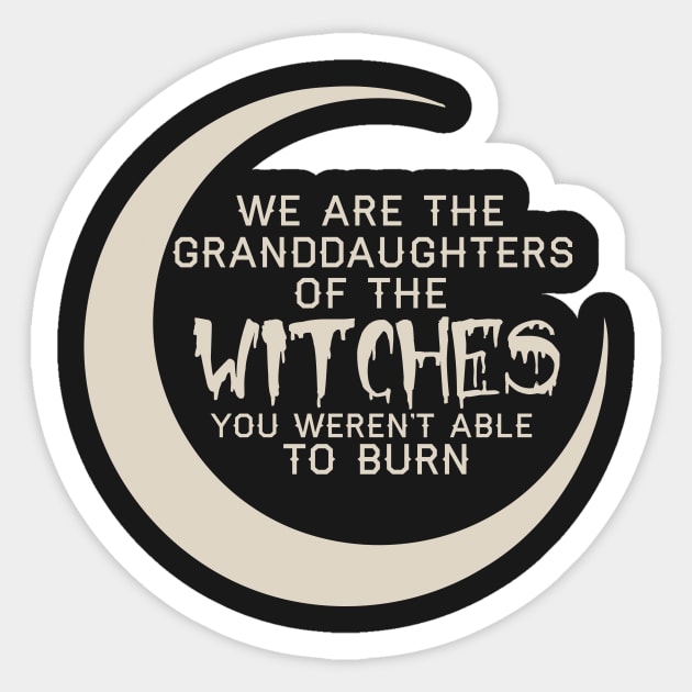 Granddaughters of The Witches - Feminist Feminism Tshirt Tee T Shirts Sticker by mrsmitful